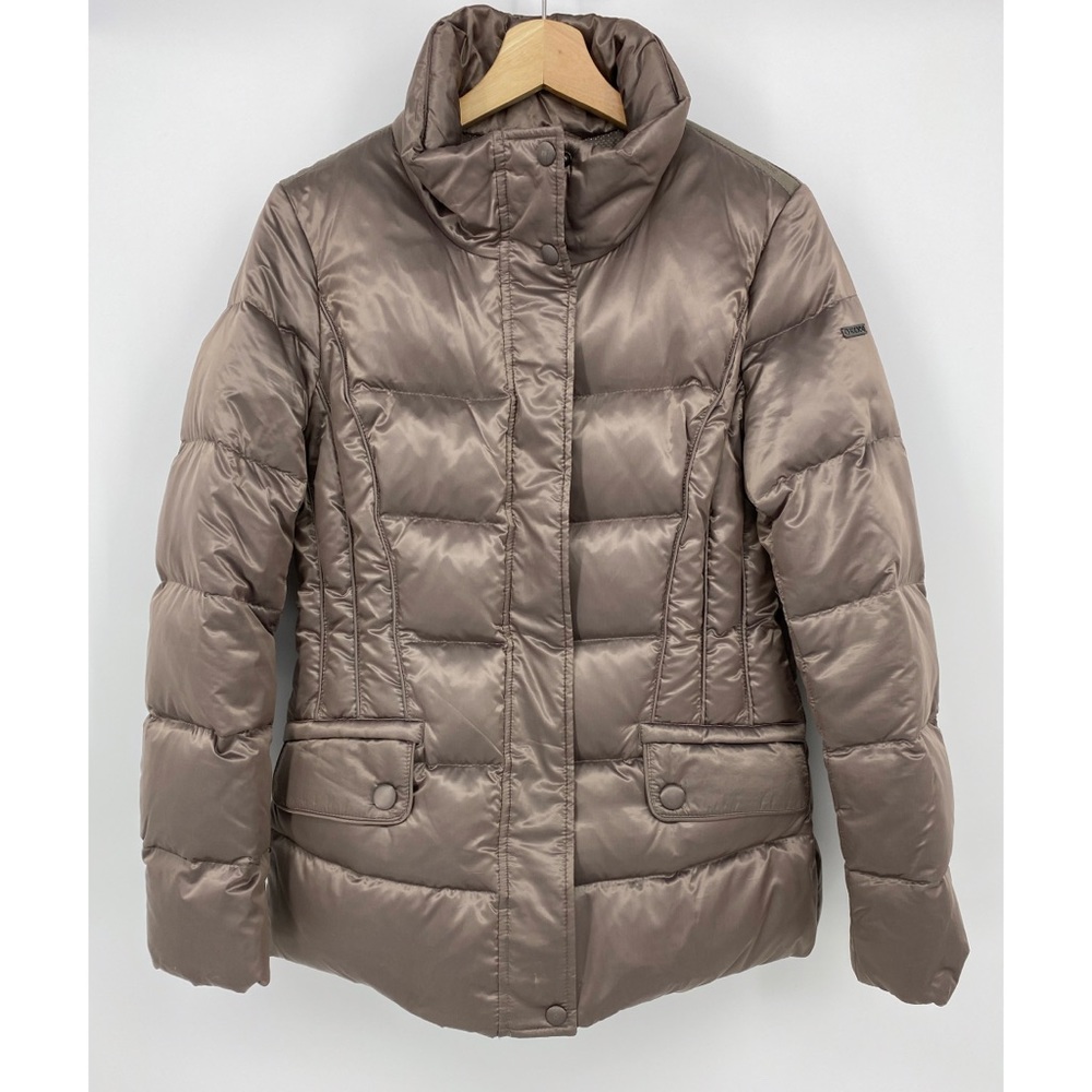 Geox Champagne Metallic Down Puffer Jacket